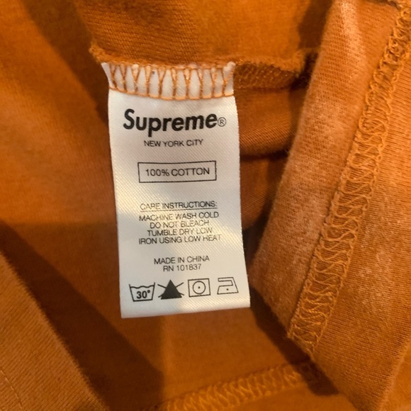 mens size medium supreme woven label L/S long sleeve tee ‘rust’ colorway - Picture 4 of 6
